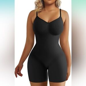 NWT Shaperx Seamless Black Boy Short Small/Medium Bodysuit Style 5218